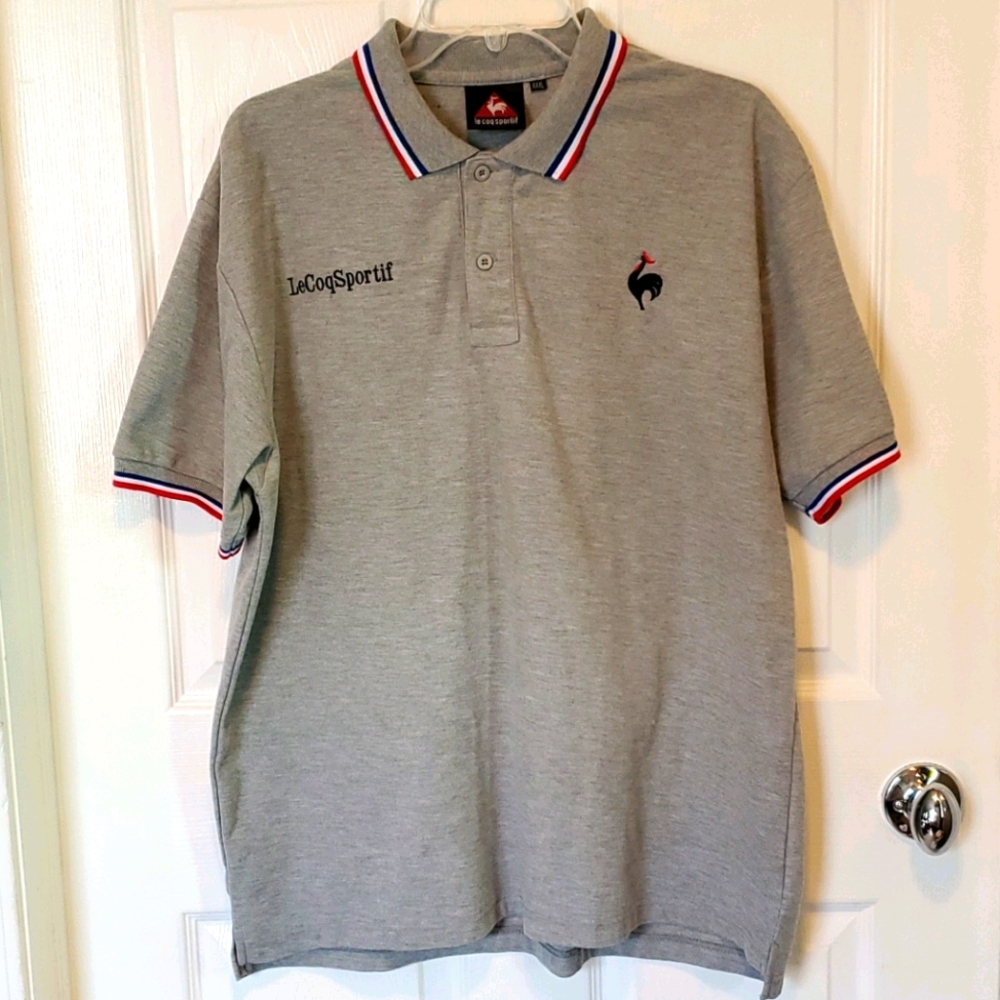 LeCoqSportif Men's Gray Polo Shirt - Size XXXL